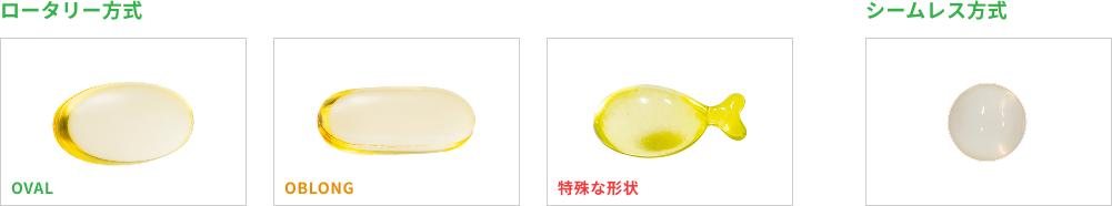 ロータリー方式:OVAL、OBLONG、特殊な形状 シームレス方式