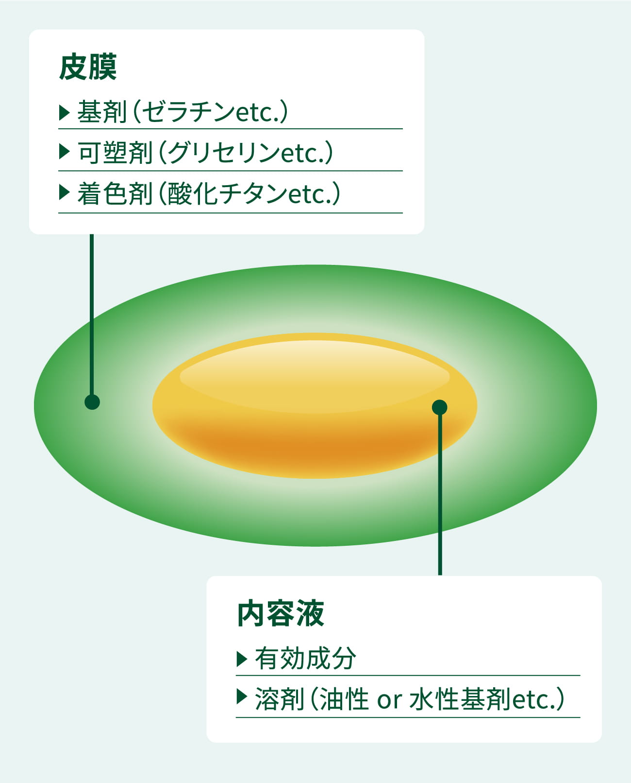 一般的なソフトカプセルの処方成分